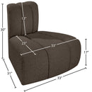  Manufacturer Color_Brown -- Arc Brown Boucle Fabric Upholstered Modular Reverse Corner Chair IMAGE 8