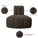 Meridian Arc Brown Boucle Fabric Reverse Corner IMAGE 9