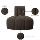  Manufacturer Color_Brown -- Arc Brown Boucle Fabric Upholstered Modular Reverse Corner Chair IMAGE 9