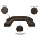 Meridian Arc Brown Boucle Fabric 10 pc Modular Sectional IMAGE 11