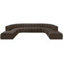 Meridian Arc Brown Boucle Fabric 10 pc Modular Sectional IMAGE 4