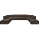  Manufacturer Color_Brown -- Arc 161" Brown Boucle Fabric Upholstered 10 pc Modular Sectional IMAGE 4
