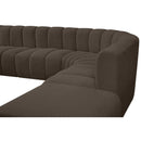  Manufacturer Color_Brown -- Arc 161" Brown Boucle Fabric Upholstered 10 pc Modular Sectional IMAGE 7