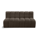  Manufacturer Color_Brown -- Arc 60" Brown Boucle Fabric Upholstered 2 pc Modular Sectional IMAGE 1