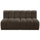  Manufacturer Color_Brown -- Arc 60" Brown Boucle Fabric Upholstered 2 pc Modular Sectional IMAGE 4