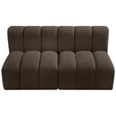  Manufacturer Color_Brown -- Arc 60" Brown Boucle Fabric Upholstered 2 pc Modular Sectional IMAGE 5
