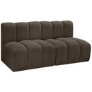  Manufacturer Color_Brown -- Arc 60" Brown Boucle Fabric Upholstered 2 pc Modular Sectional IMAGE 6