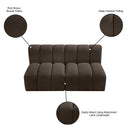  Manufacturer Color_Brown -- Arc 60" Brown Boucle Fabric Upholstered 2 pc Modular Sectional IMAGE 9