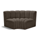  Manufacturer Color_Brown -- Arc 60" Brown Boucle Fabric Upholstered 2 pc Modular Sectional IMAGE 1