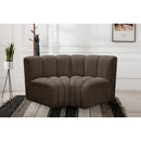  Manufacturer Color_Brown -- Arc 60" Brown Boucle Fabric Upholstered 2 pc Modular Sectional IMAGE 2