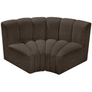  Manufacturer Color_Brown -- Arc 60" Brown Boucle Fabric Upholstered 2 pc Modular Sectional IMAGE 3
