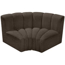 Meridian Arc Brown Boucle Fabric 2 pc Modular Sectional IMAGE 3