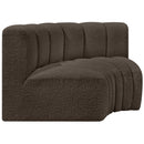  Manufacturer Color_Brown -- Arc 60" Brown Boucle Fabric Upholstered 2 pc Modular Sectional IMAGE 4