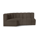 Meridian Arc Brown Boucle Fabric 3 pc Modular Sectional IMAGE 1