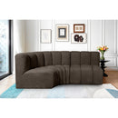  Manufacturer Color_Brown -- Arc 84" Brown Boucle Fabric Upholstered 3 pc Modular Sectional IMAGE 2
