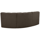  Manufacturer Color_Brown -- Arc 84" Brown Boucle Fabric Upholstered 3 pc Modular Sectional IMAGE 3