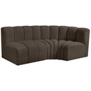  Manufacturer Color_Brown -- Arc 84" Brown Boucle Fabric Upholstered 3 pc Modular Sectional IMAGE 4