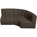  Manufacturer Color_Brown -- Arc 84" Brown Boucle Fabric Upholstered 3 pc Modular Sectional IMAGE 5