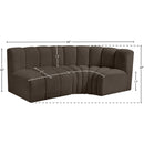  Manufacturer Color_Brown -- Arc 84" Brown Boucle Fabric Upholstered 3 pc Modular Sectional IMAGE 7