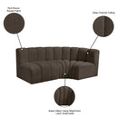  Manufacturer Color_Brown -- Arc 84" Brown Boucle Fabric Upholstered 3 pc Modular Sectional IMAGE 8