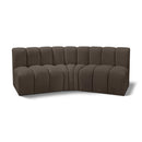  Manufacturer Color_Brown -- Arc 86" Brown Boucle Fabric Upholstered 3 pc Modular Sectional IMAGE 1