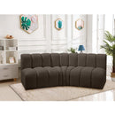  Manufacturer Color_Brown -- Arc 86" Brown Boucle Fabric Upholstered 3 pc Modular Sectional IMAGE 2