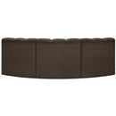  Manufacturer Color_Brown -- Arc 86" Brown Boucle Fabric Upholstered 3 pc Modular Sectional IMAGE 3