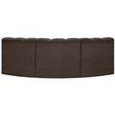 Meridian Arc Brown Boucle Fabric 3 pc Modular Sectional IMAGE 3