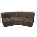  Manufacturer Color_Brown -- Arc 86" Brown Boucle Fabric Upholstered 3 pc Modular Sectional IMAGE 7