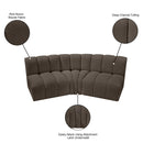  Manufacturer Color_Brown -- Arc 86" Brown Boucle Fabric Upholstered 3 pc Modular Sectional IMAGE 8