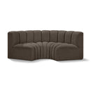  Manufacturer Color_Brown -- Arc 80" Brown Boucle Fabric Upholstered 3 pc Modular Sectional IMAGE 1