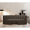  Manufacturer Color_Brown -- Arc 80" Brown Boucle Fabric Upholstered 3 pc Modular Sectional IMAGE 2