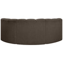  Manufacturer Color_Brown -- Arc 80" Brown Boucle Fabric Upholstered 3 pc Modular Sectional IMAGE 3