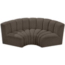  Manufacturer Color_Brown -- Arc 80" Brown Boucle Fabric Upholstered 3 pc Modular Sectional IMAGE 4
