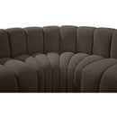 Meridian Arc Brown Boucle Fabric 3 pc Modular Sectional IMAGE 7