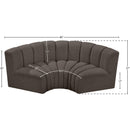  Manufacturer Color_Brown -- Arc 80" Brown Boucle Fabric Upholstered 3 pc Modular Sectional IMAGE 8