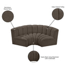  Manufacturer Color_Brown -- Arc 80" Brown Boucle Fabric Upholstered 3 pc Modular Sectional IMAGE 9