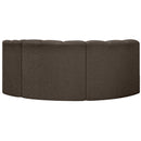  Manufacturer Color_Brown -- Arc 70" Brown Boucle Fabric Upholstered 3 pc Modular Sectional IMAGE 3
