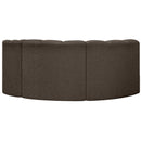 Meridian Arc Brown Boucle Fabric 3 pc Modular Sectional IMAGE 3