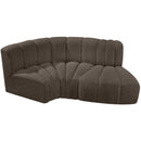  Manufacturer Color_Brown -- Arc 70" Brown Boucle Fabric Upholstered 3 pc Modular Sectional IMAGE 4