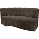  Manufacturer Color_Brown -- Arc 70" Brown Boucle Fabric Upholstered 3 pc Modular Sectional IMAGE 5