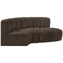  Manufacturer Color_Brown -- Arc 70" Brown Boucle Fabric Upholstered 3 pc Modular Sectional IMAGE 6
