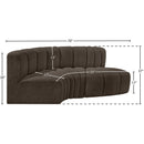 Manufacturer Color_Brown -- Arc 70" Brown Boucle Fabric Upholstered 3 pc Modular Sectional IMAGE 7