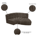  Manufacturer Color_Brown -- Arc 70" Brown Boucle Fabric Upholstered 3 pc Modular Sectional IMAGE 8