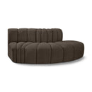  Manufacturer Color_Brown -- Arc 77" Brown Boucle Fabric Upholstered 3 pc Modular Sectional IMAGE 1