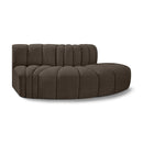 Meridian Arc Brown Boucle Fabric 3 pc Modular Sectional IMAGE 1