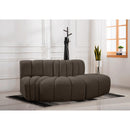  Manufacturer Color_Brown -- Arc 77" Brown Boucle Fabric Upholstered 3 pc Modular Sectional IMAGE 2