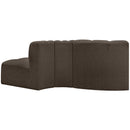  Manufacturer Color_Brown -- Arc 77" Brown Boucle Fabric Upholstered 3 pc Modular Sectional IMAGE 3