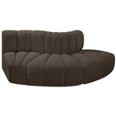  Manufacturer Color_Brown -- Arc 77" Brown Boucle Fabric Upholstered 3 pc Modular Sectional IMAGE 4