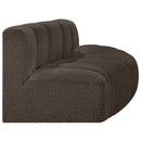  Manufacturer Color_Brown -- Arc 77" Brown Boucle Fabric Upholstered 3 pc Modular Sectional IMAGE 5